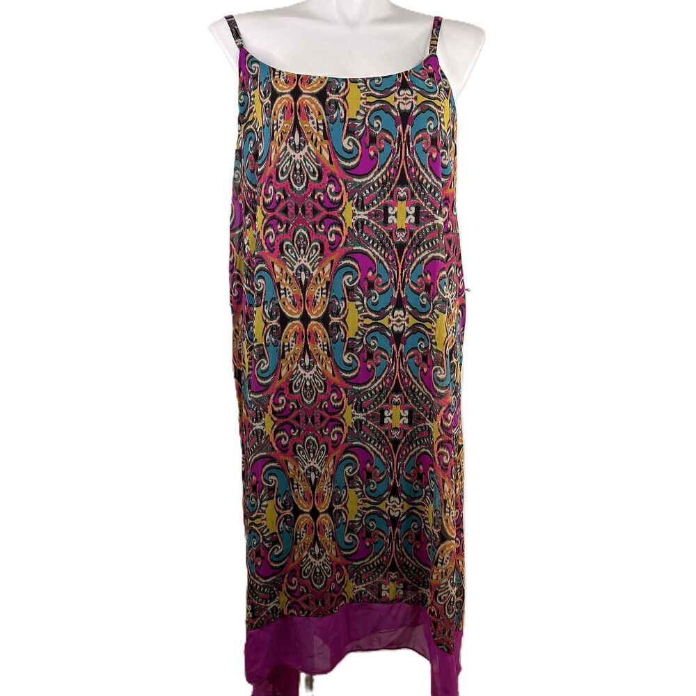 Lane Bryant Blue Orange Sleeveless Paisley Print Dress Size Plus Size 22/24
